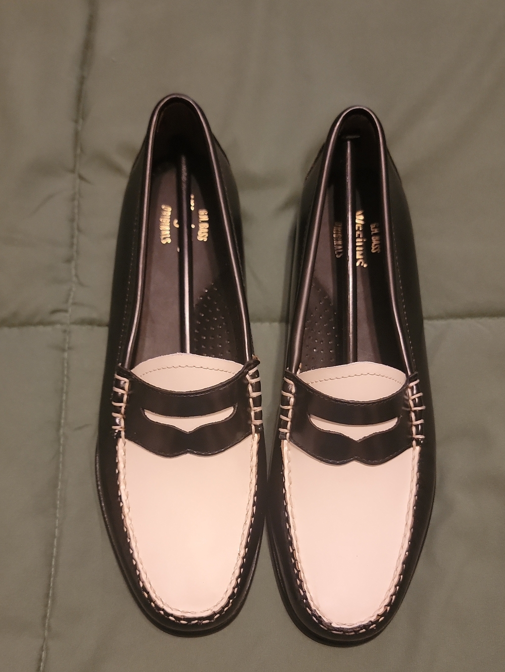 G.H. Bass & Co. Black and White Women's Penny Loafers